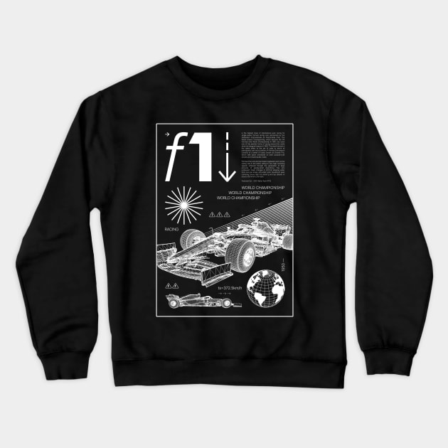 F1 Space Graphic Crewneck Sweatshirt by Abaan